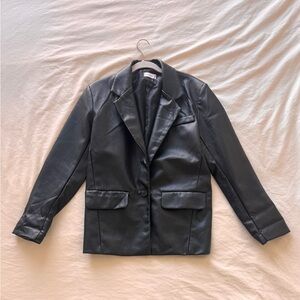 Black Faux Leather Jacket/Blazer